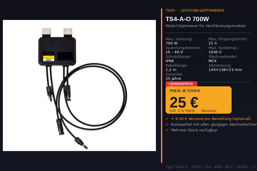 Tigo TS4-A-O 700W Solar Optimizer