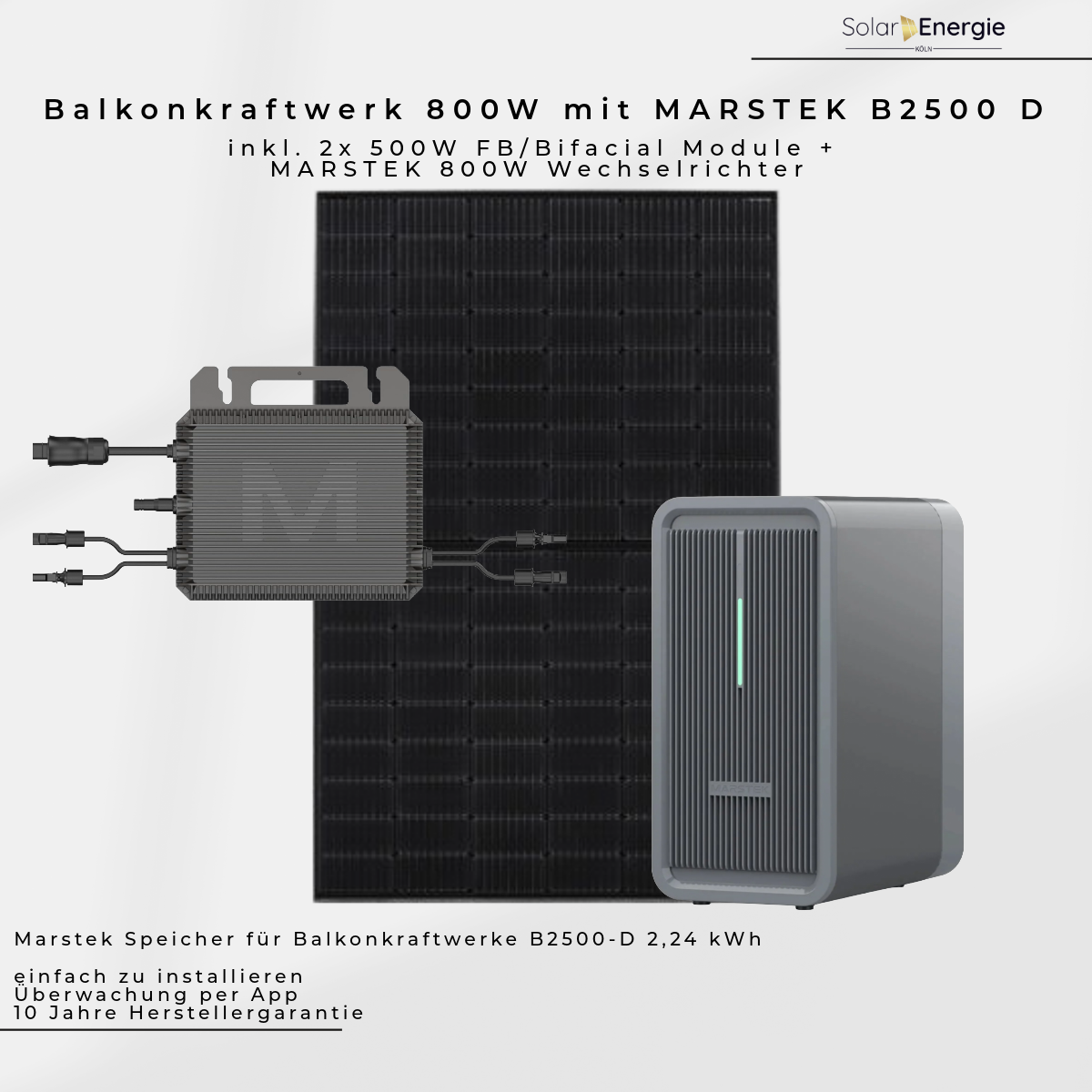 1000W Balkonkraftwerk mit Marstek B2500-D Speicher
