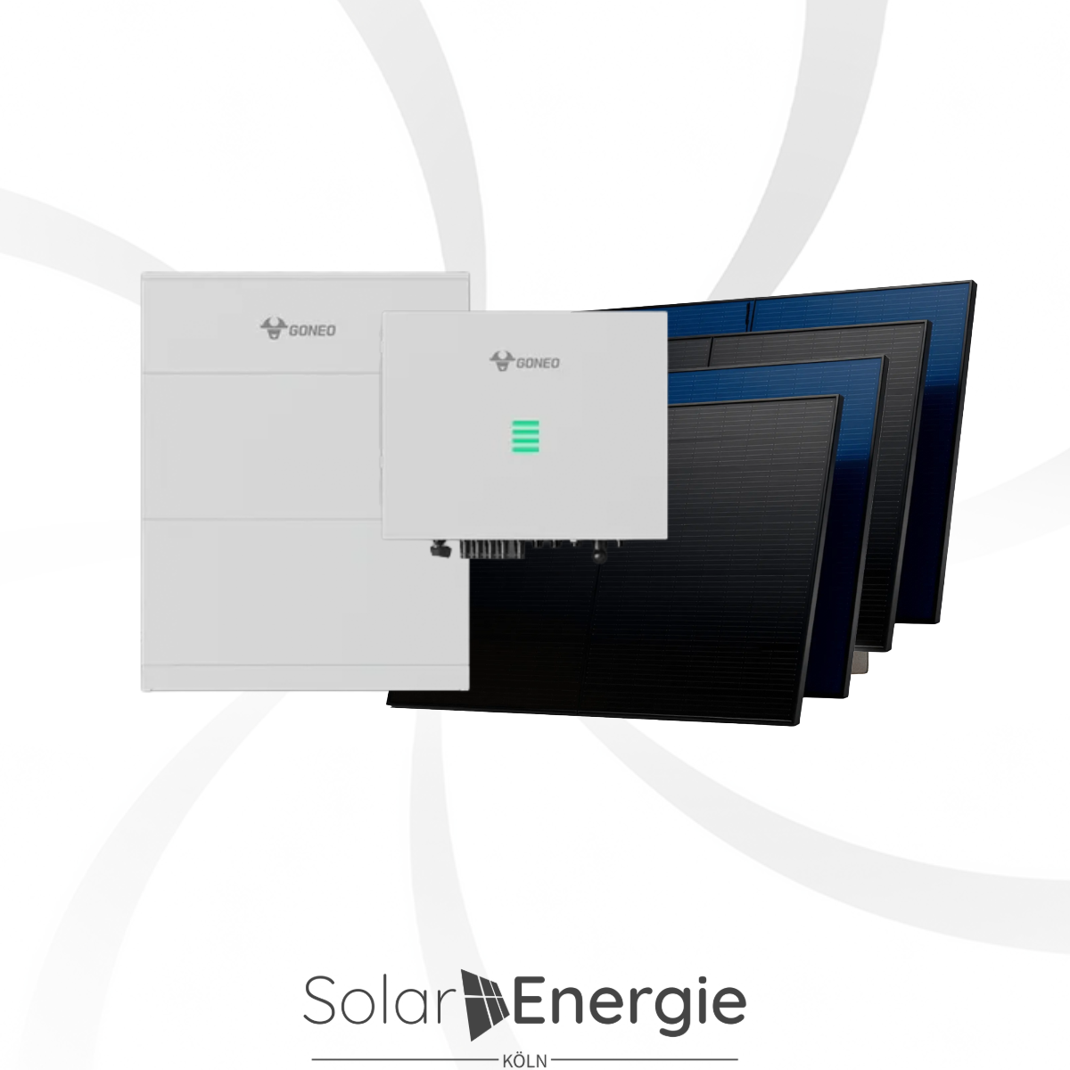 PV Komplett Anlage 12kWp -24 x FB 500W  Module + GONEO 12kW Hybrid  Notstrom Wechselrichter + 10kWh Speicher  inkl. Unterkonstruktion