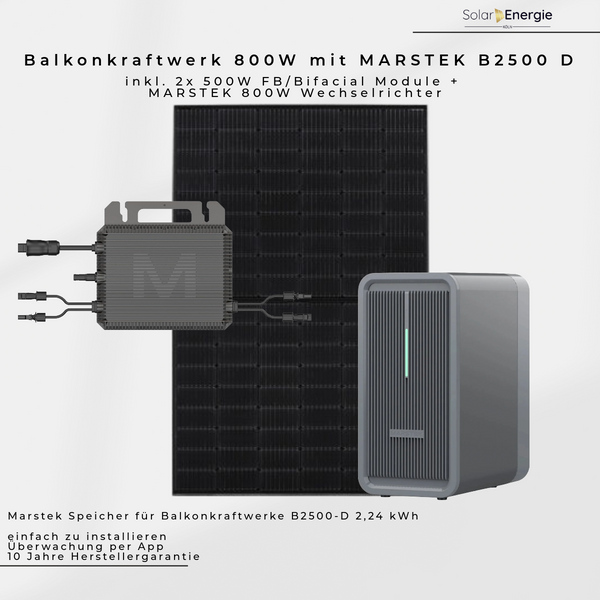 1000W Balkonkraftwerk mit Marstek B2500-D Speicher