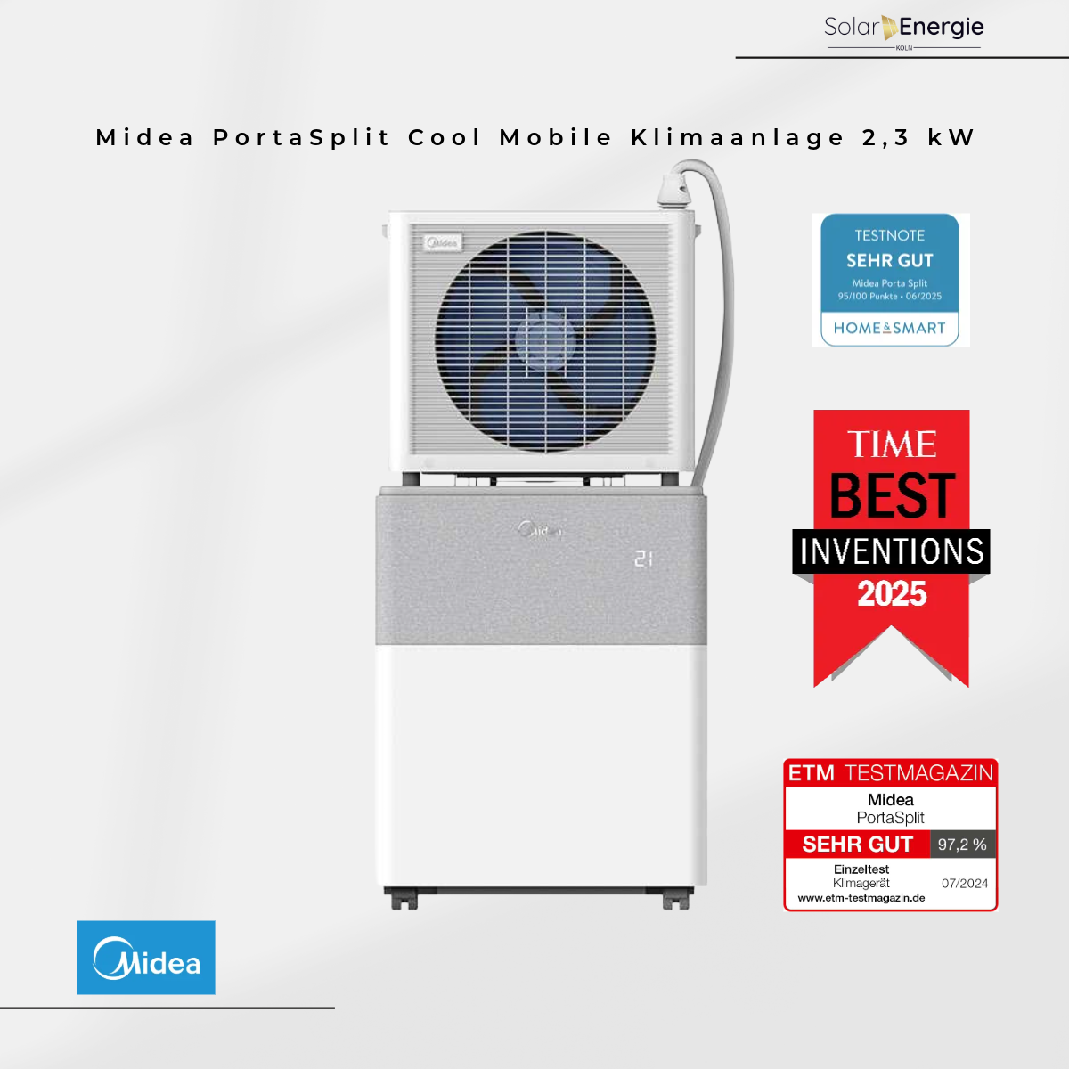 Midea PortaSplit Cool – Mobile Split-Klimaanlage 8000 BTU A++ ohne Installation