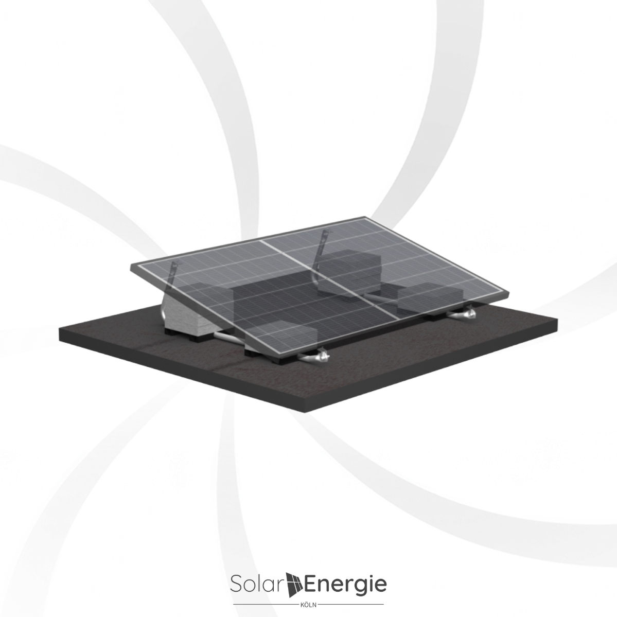 Unterkonstruktion Flachdach für 4 Module