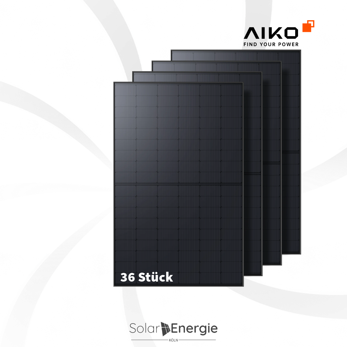 36 x Aiko 455Wp ABC Neostar 2S+ Gen. 2 A-MAH54Db N-Type Glas-Glas Tiefschwarz