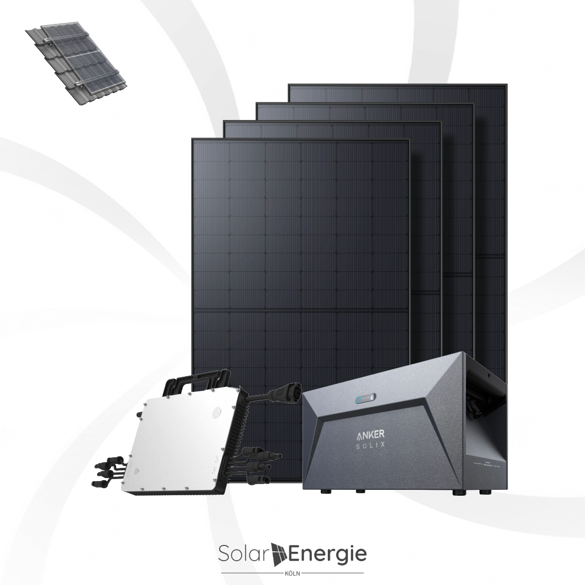 1760W Balkonkraftwerk Hoymiles HMS1600 - 4 x JA Solar 440W bifacial  Full Black-ANKER Speicher  E1600